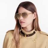  Kính Nữ Louis Vuitton My LV Chain Pilot Sunglasses 'Gold' 