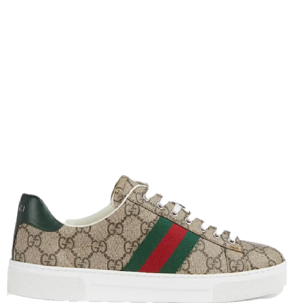  Giày Nữ Gucci Ace Trainer With Web 'Beige' ‎ 