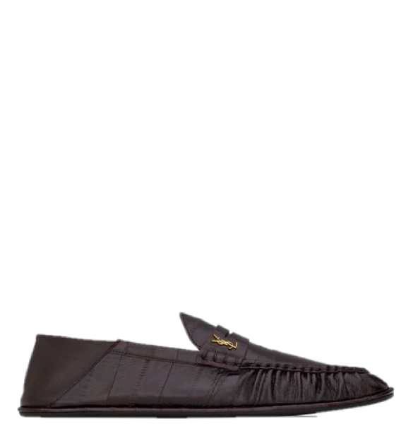  Giày Nam Saint Laurent Le Loafer Penny Slippers In Eel 'Black' 