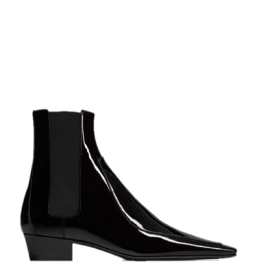  Giày Nam Saint Laurent Paolo Chelsea Boots In Patent Leather 'Black' 
