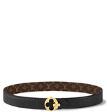  Thắt Lưng Nữ Louis Vuitton LV Flowergram Round 30MM Reversible Belt 'Black' 