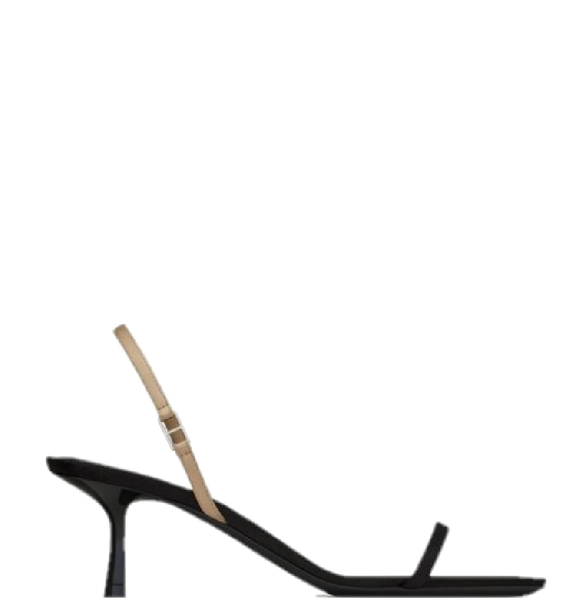  Giày Nữ Saint Laurent Jaspe Sandals In Satin Crepe 'Black' 