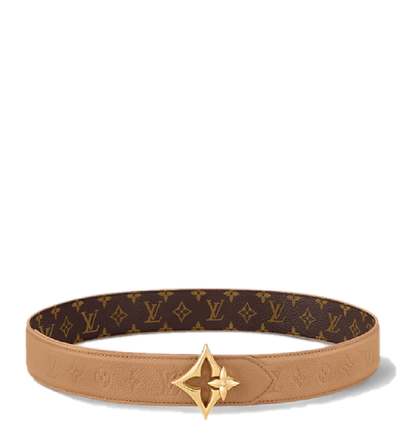  Thắt Lưng Nữ Louis Vuitton LV Flowergram 30MM Reversible Belt 'Brown' 