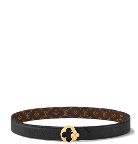  Thắt Lưng Nữ Louis Vuitton LV Flowergram Round 30MM Reversible 'Black' 