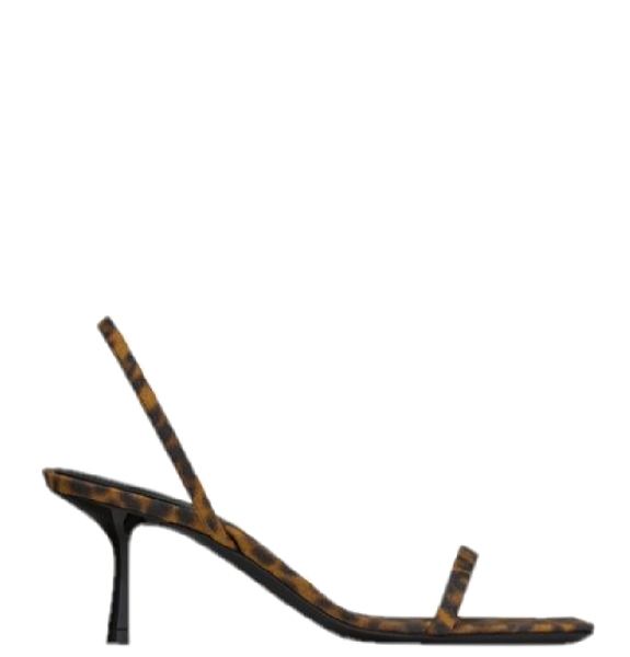  Giày Nữ Saint Laurent Jaspe Sandals In Leopard Grosgrain 'Black' 