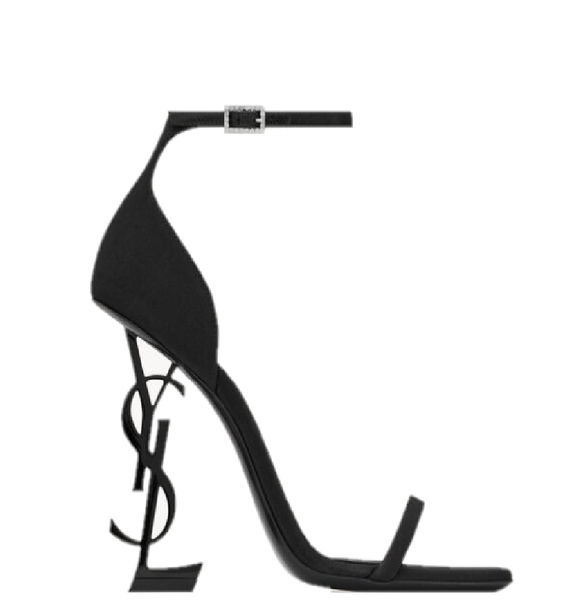  Giày Nữ Saint Laurent Opyum Sandals In Crepe De Chine 'Black' 