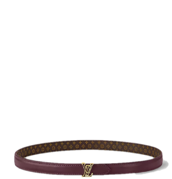  Thắt Lưng Nữ Louis Vuitton Mini LV Enamel 15MM Reversible Belt 'Burgundy' 