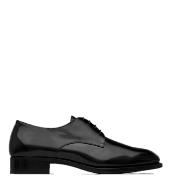  Giày Nam Saint Laurent Adrien Derbies In Glazed Leather 'Black' 