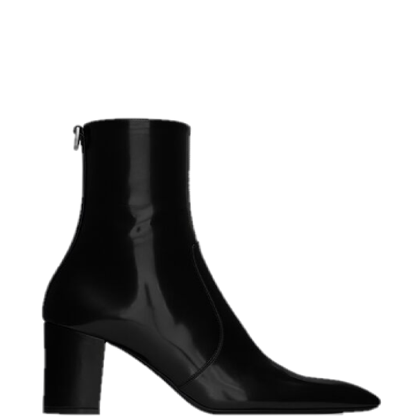  Giày Nữ Saint Laurent Betty Booties In Glazed Leather 'Black' 
