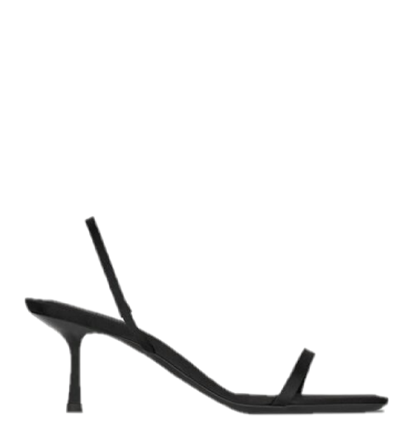 Giày Nữ Saint Laurent Jaspe Sandals In Satin Crepe 'Black' 