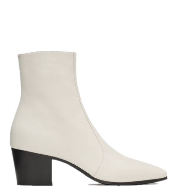  Giày Nam Saint Laurent Vassili Boots In Smooth Leather 'Pearl' 