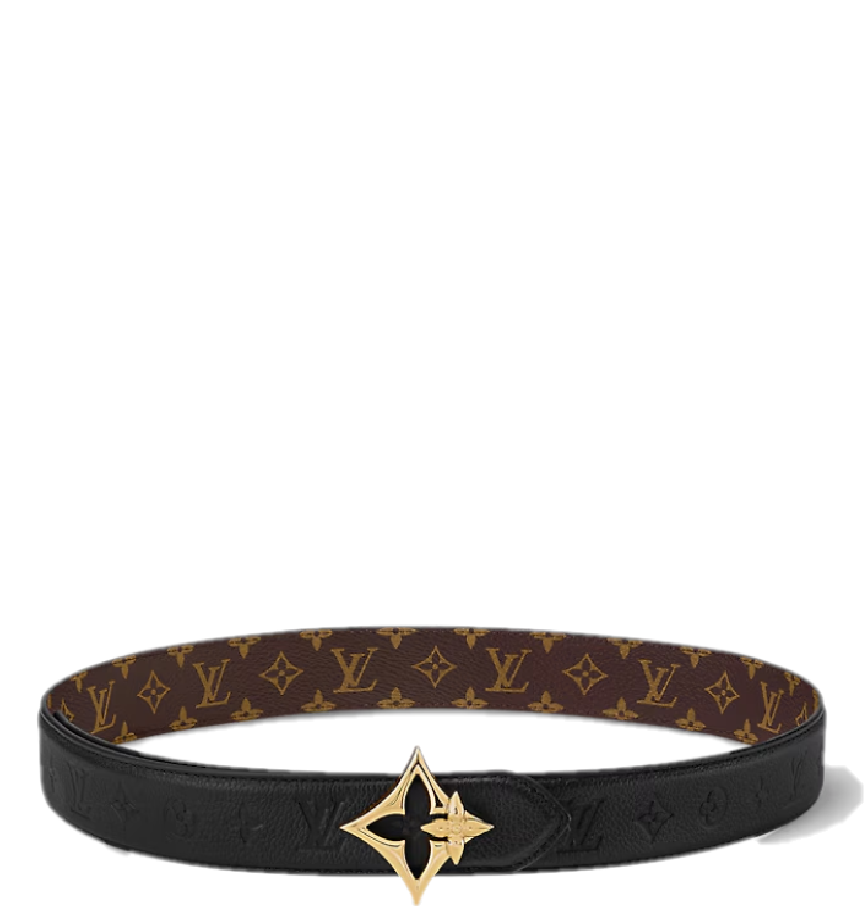  Thắt Lưng Nữ Louis Vuitton LV Flowergram 30mm Reversible Belt 'Black' 