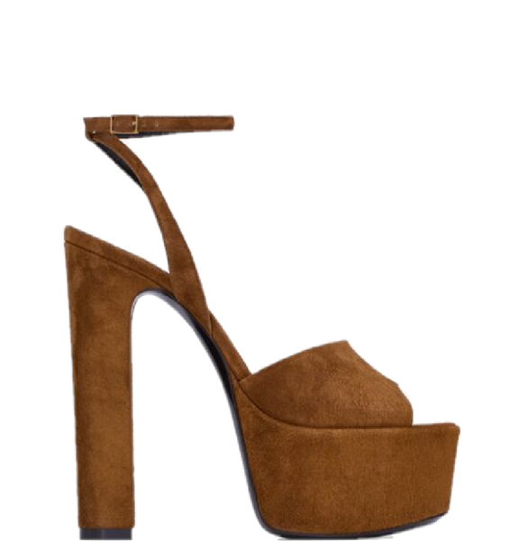  Giày Nữ Saint Laurent Jodie Platform Sandals In Suede 'Land' 