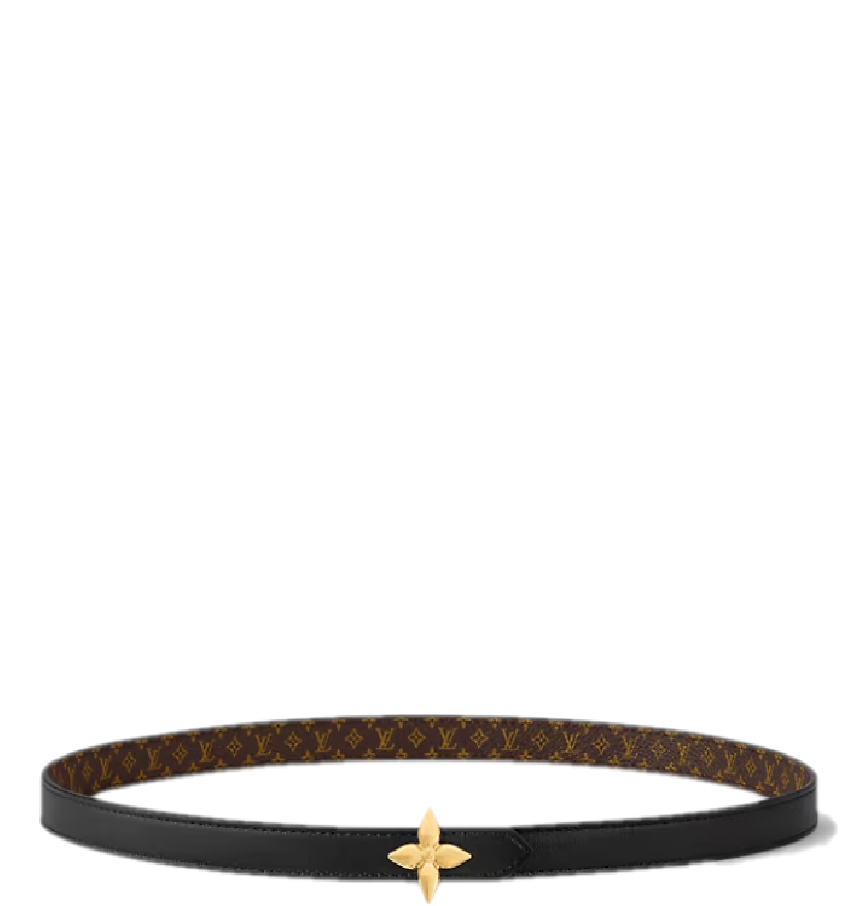  Thắt Lưng Nữ Louis Vuitton LV Mini Flowergram 15MM Reversible Belt 'Black' 