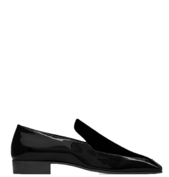  Giày Nam Saint Laurent Gabriel Loafers In Patent Leather And Velvet 'Black' 