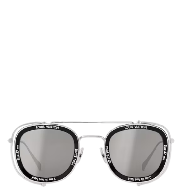  Kính Nam Louis Vuitton LV Super Vision Metal Pilot Square Sunglasses 'Black' 