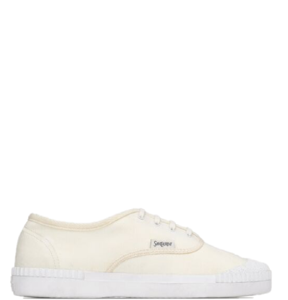  Giày Nam Saint Laurent Wes Sneakers In Canvas 'White' 