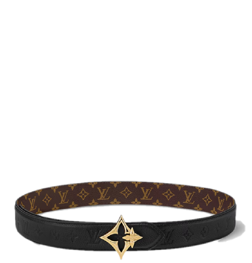  Thắt Lưng Nữ Louis Vuitton LV Flowergram 30mm Reversible Belt 'Black' 