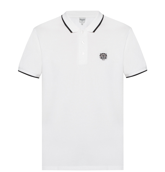  Áo Nam Kenzo Tiger Head Motif Polo 'White' 