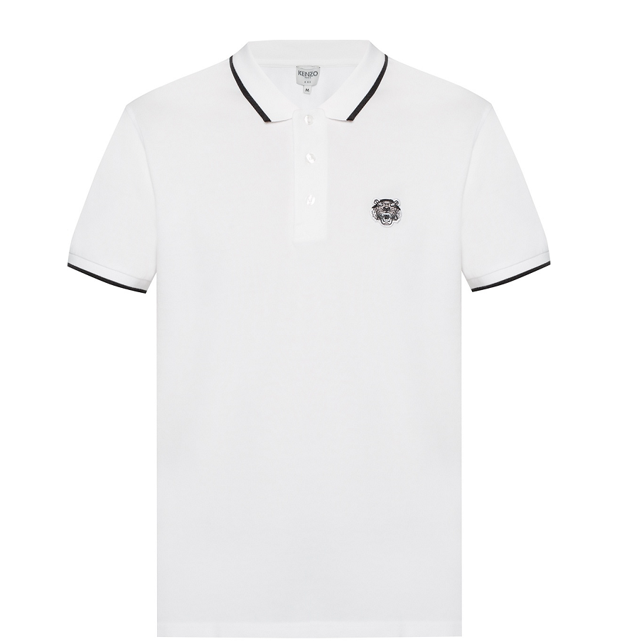  Áo Nam Kenzo Tiger Head Motif Polo 'White' 