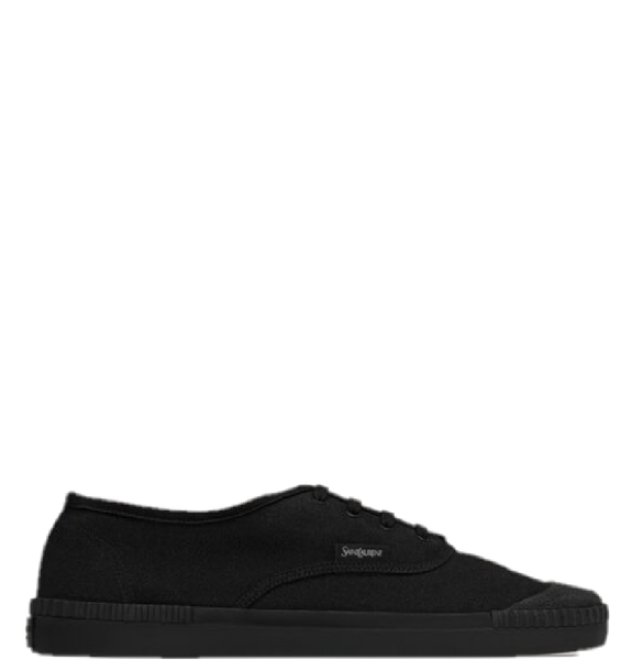  Giày Nam Saint Laurent Wes Sneakers In Canvas 'Black' 