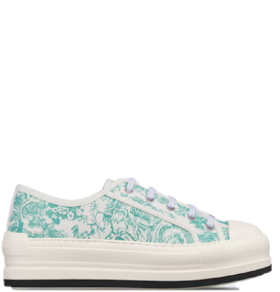  Giày Nữ Dior Dioriviera Walk'n'Dior Platform Sneaker 'Aquamarina Toile' 