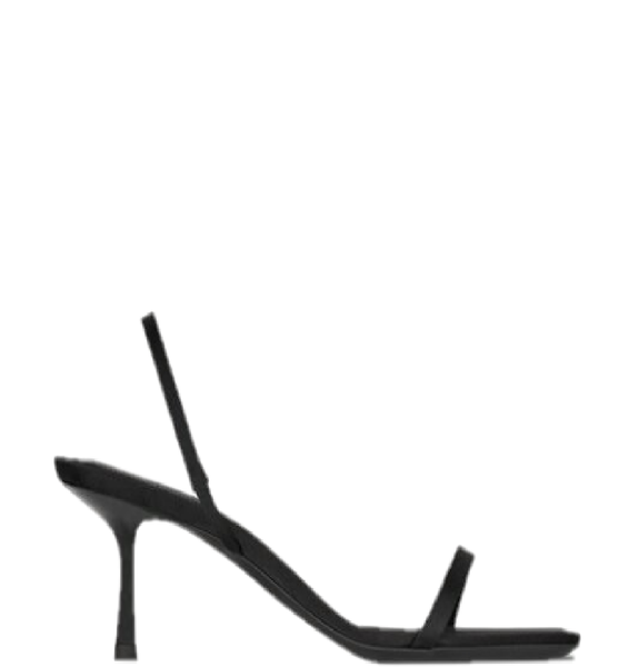  Giày Nữ Saint Laurent Jaspe Sandals In Satin Crepe 'Black' 