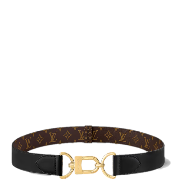  Thắt Lưng Nữ Louis Vuitton Oversized Hook 40MM Reversible Belt 'Black' 