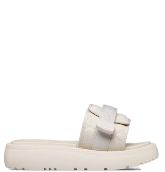  Dép Nữ Dior Dioriviera Dio(R)Evolution Slide 'White Leather' 