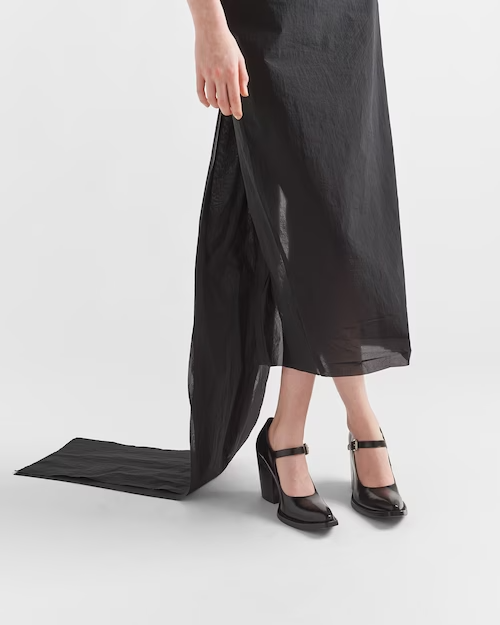  Giày Nữ Prada Brushed Leather Pumps 'Black' 