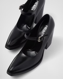  Giày Nữ Prada Brushed Leather Pumps 'Black' 