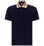  Áo Nam Burberry With Check Collar Polo 'Navy' 