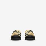  Dép Nam Burberry Check Trek Slides 'Grain' 