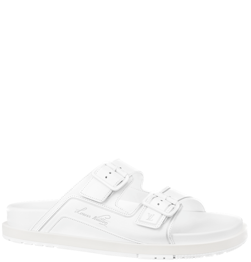 Dép Nam Louis Vuitton LV Trainer Mules 'White' 1ABN04 – LUXITY