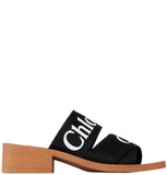  Dép Nữ Chloe Woody Heeled Mule 'Black' 