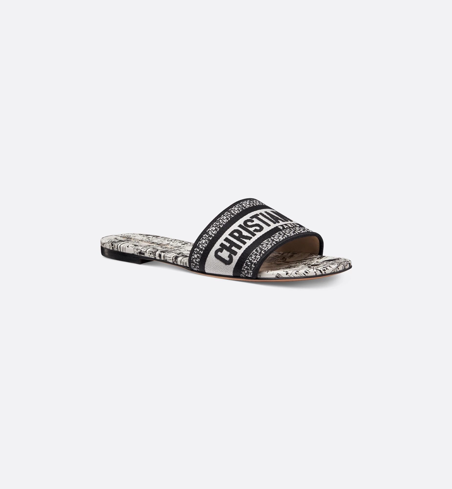  Dép Nữ Dior Dway Slide 'Black White' 