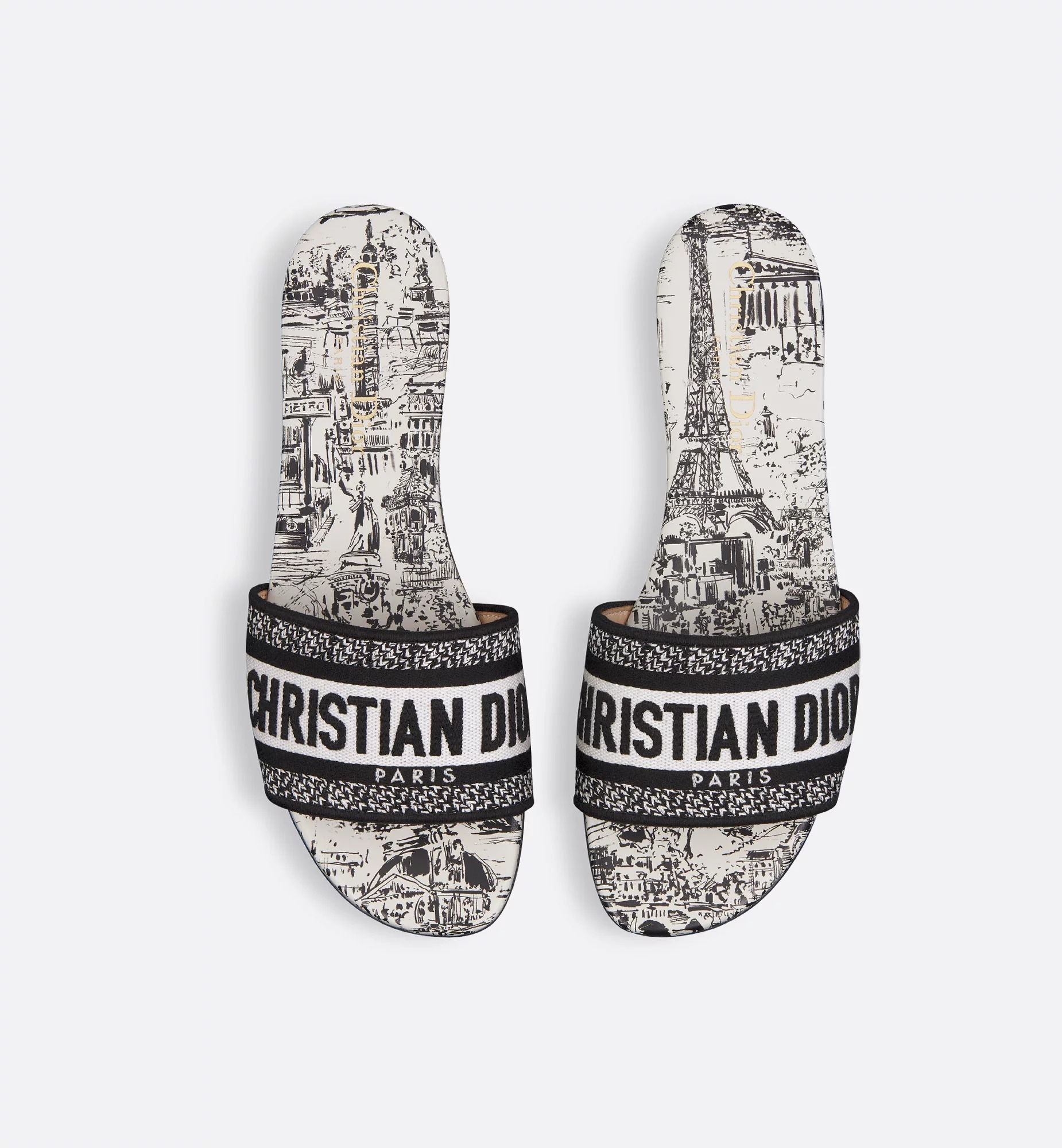  Dép Nữ Dior Dway Slide 'Black White' 