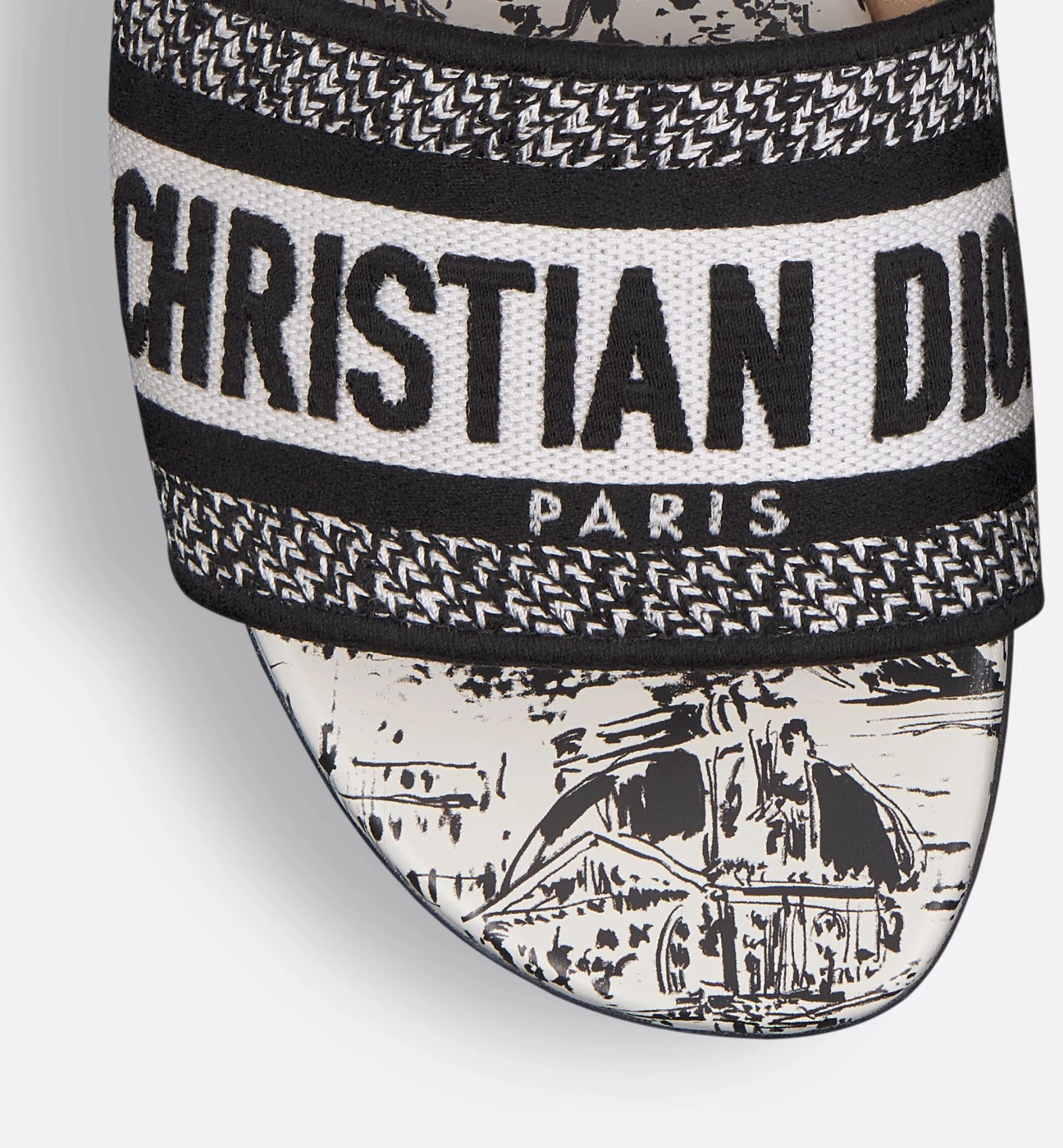  Dép Nữ Dior Dway Slide 'Black White' 