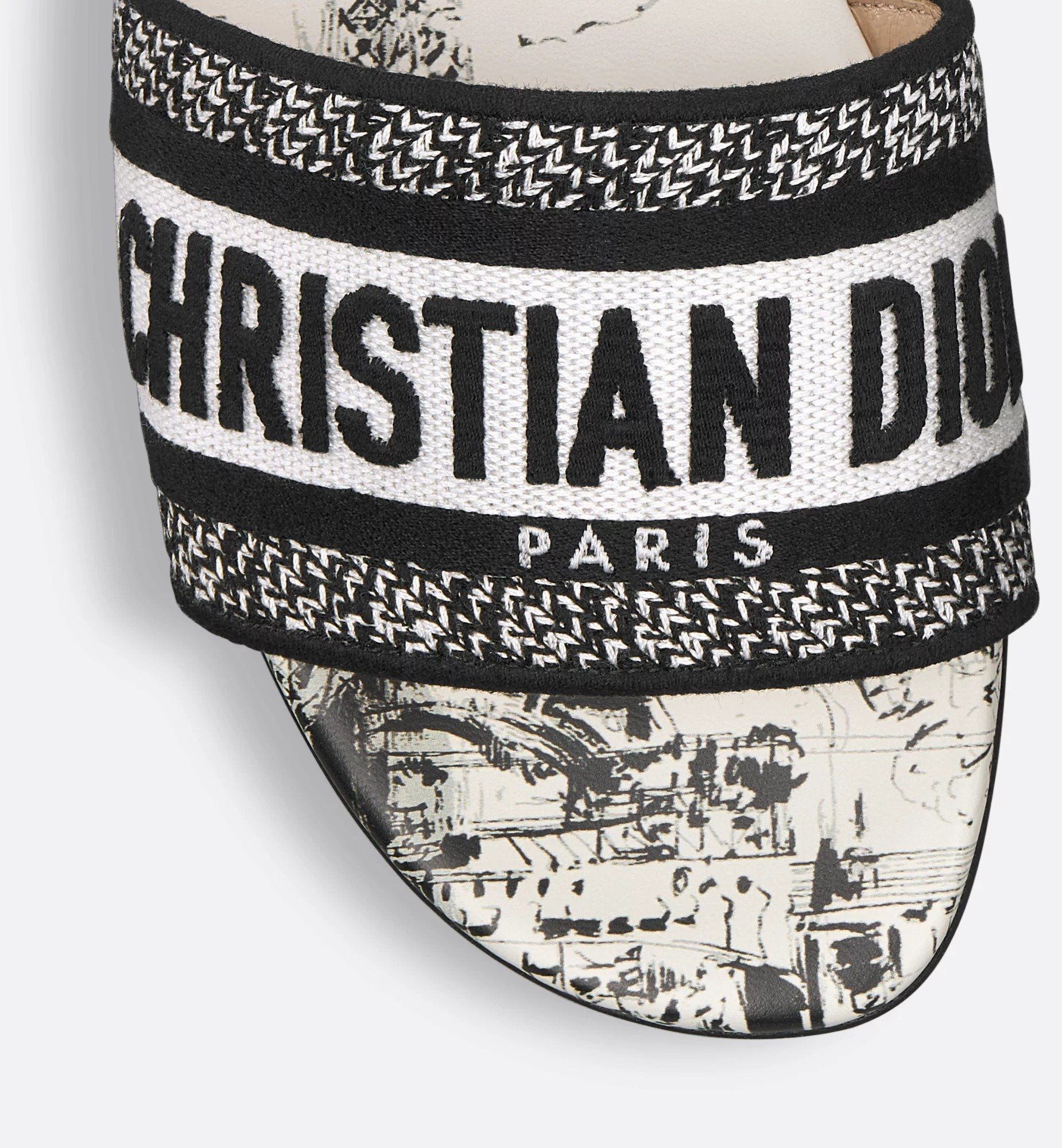  Dép Nữ Dior Dway Slide 'White Black' 