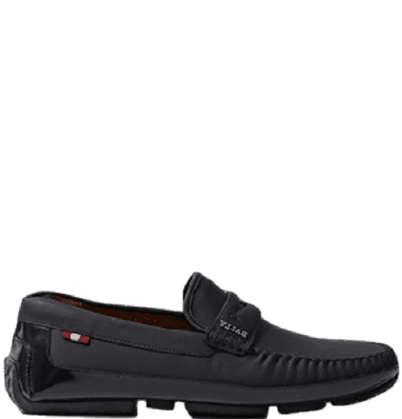  Giày Nam Bally Pintos Leather Moccasin 'Black' 