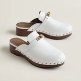  Giày Nữ Hermes Carlotta Mule 'Blanc' 