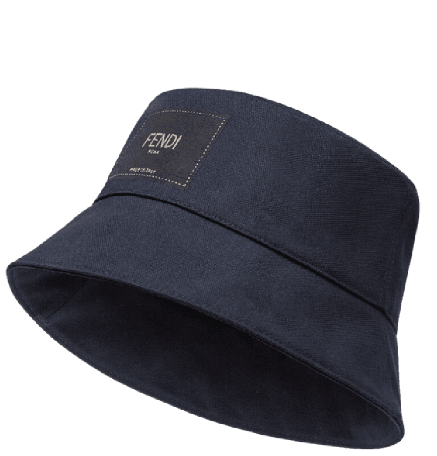 FENDI ブラック バケットハット 59cm FENDI ブラック バケットハット 59cm FENDI」 ロゴ刺繍パッチ ハット