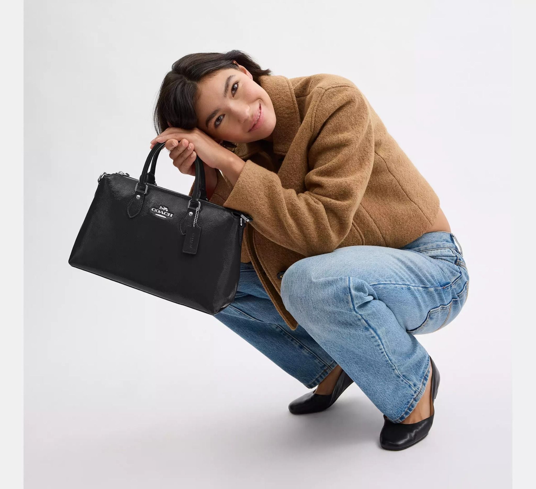 Túi Nữ Coach Georgia Satchel Bag 'Black' CV942-SVBK – LUXITY