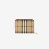  Ví Burberry Small Check Zip Wallet 'Beige' 