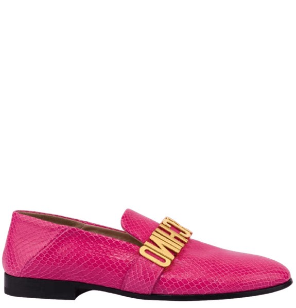  Giày Moschino Nữ Python Print Calfskin Slippers 'Fuchsia' 