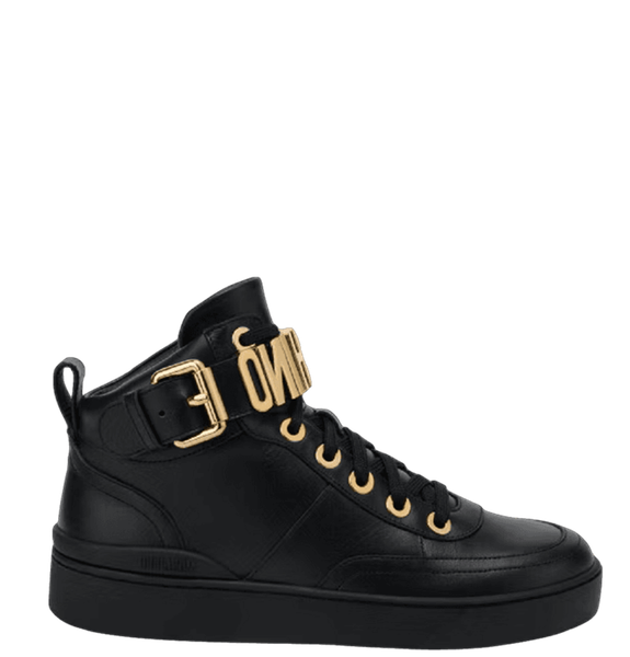  Giày Nữ Moschino Nappa Leather Basket Sneakers 'Black' 