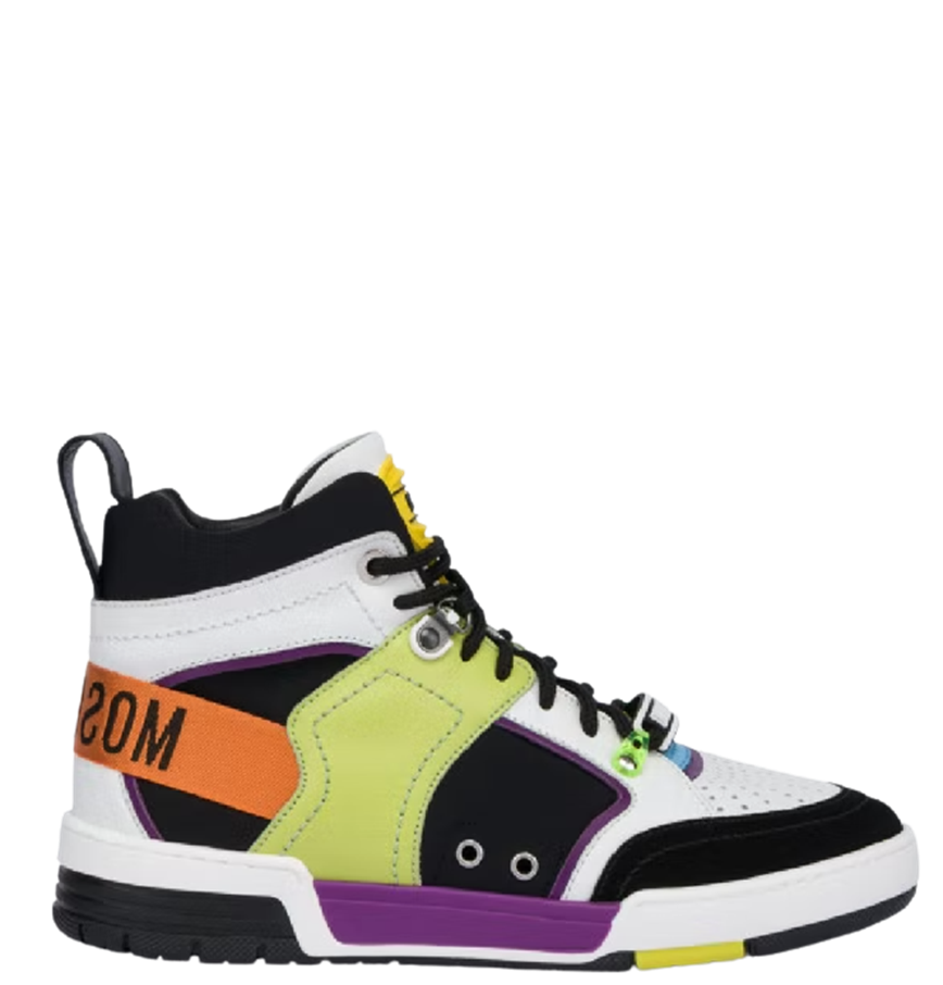  Giày Moschino Nam Streetball High 'Black' 