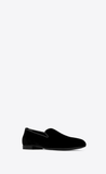  Giày Nam Saint Laurent Smoking 15 Slippers In Velvet 'Black' 