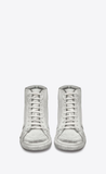  Giày Nam Saint Laurent Joe Sneakers In Worn-Look Leather 'Optic White' 