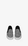  Giày Nam Saint Laurent Venice Slip On Sneakers In Sparkle-print Canvas 'White' 
